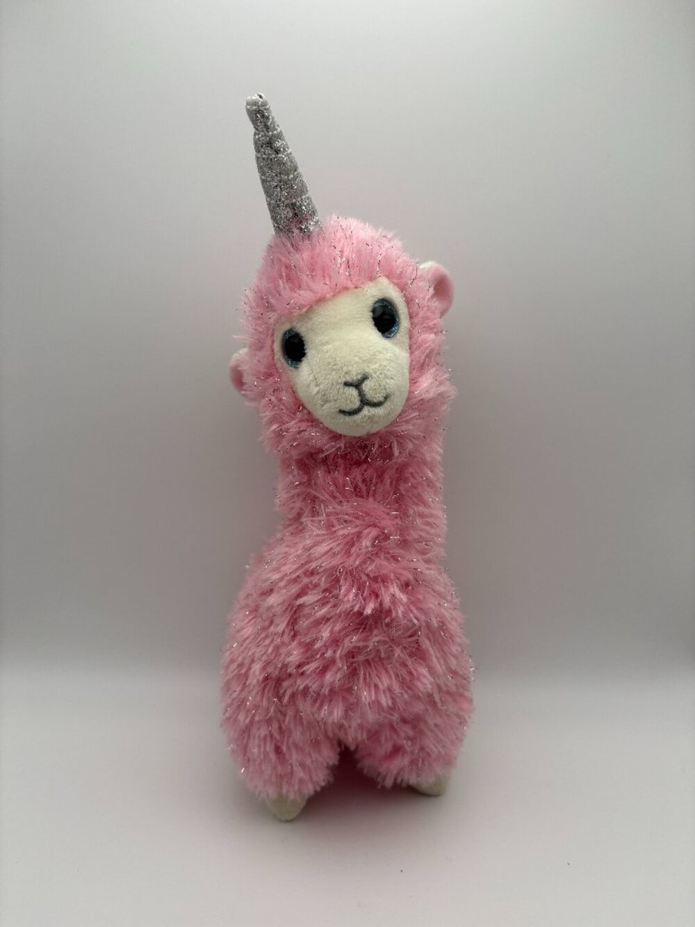 Lana TY Beanie Babies Unicorn LLama Pink White Silver Plush Stuffie (SKU: 857TO)